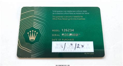 Rolex warranty card validity